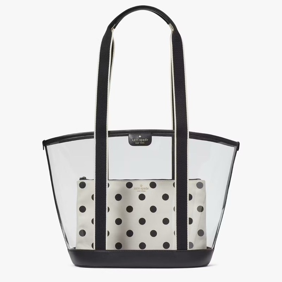 kate spade Handbags - Kate Spade Clear Tote with Black Polka Dot Pouch